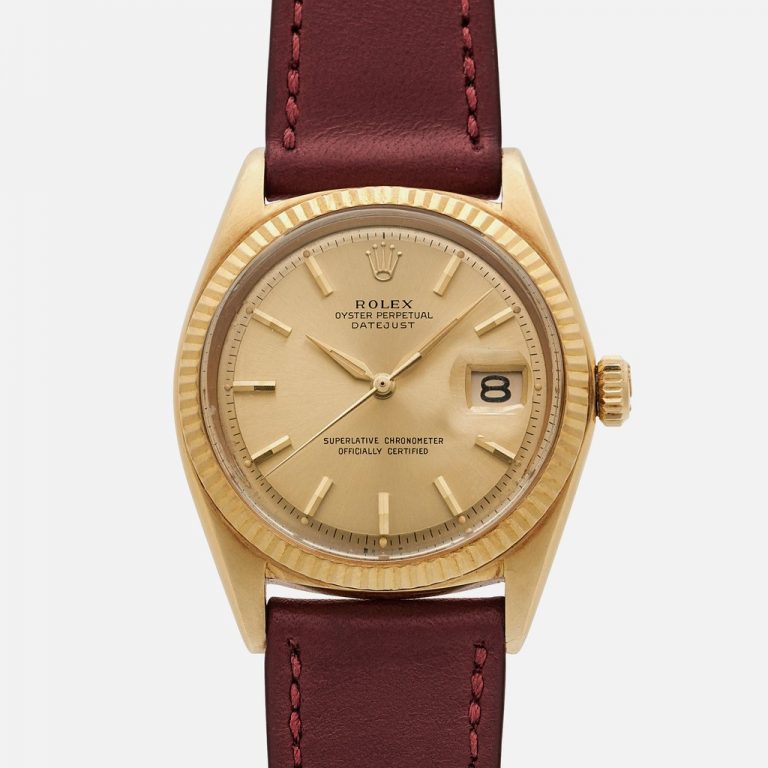Vintage 1964 UK Swiss Fake Rolex Datejust Ref. 1601 In 18k Yellow Gold